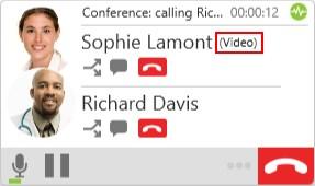 Audio and video calls Accessing voice mail One person does not have video Participants that have video see Video beside their name.