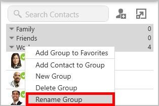 Contacts Managing Groups Renaming a group 1.