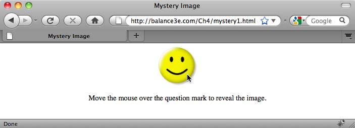 Mystery Image Page initially, the image displays a '?