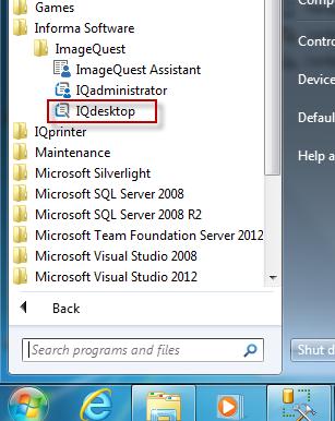 IQdesktop IQdesktop installed as a Windows application is the primary ImageQuest component used to store and retrieve documents.