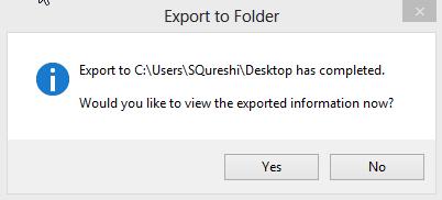 The selected documents have now been exported to the C:\AllFiles\MyExportedFiles folder as