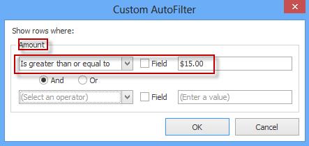 are several criteria that can be utilized, which are listed in the drop-down menu