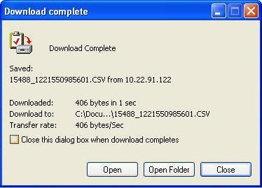 The system will save the file at the specified location. Download Complete 9.