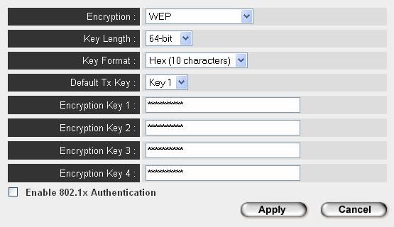 2-7-2 WEP WEP (Wired Equivalent Privacy) is a common encryption mode, it s safe enough for home and personal use.