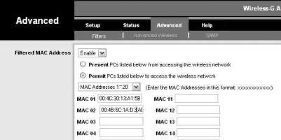 MAC Address Filtering