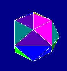 Since is a -clique, it can be realized by a tetrahedron. Suppose that a convex polyhedron,, has been already constructed for the vertex neighborhood graph.