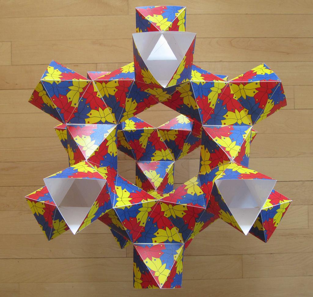 The {3, 8} polyhedron with butterflies,