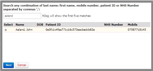 3. Select the patient and then
