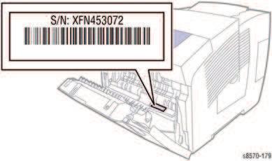 As an example, a product serial number of S/N T4B000600 decodes as follows: Product code for 8880DN printer = T4B Serial number for 8880_DN = 000600 Another example, a product serial number of S/N