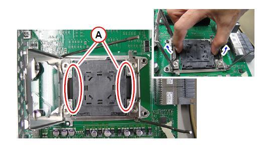 2. Open the holder of the socket cover. Grasp section A according to Figure C.3.
