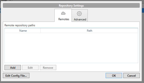 In this window: Select Add Click Default remote.