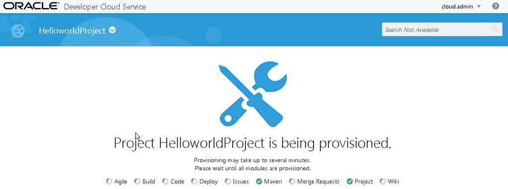 6. Provisioning HelloworldProject may take several minutes.