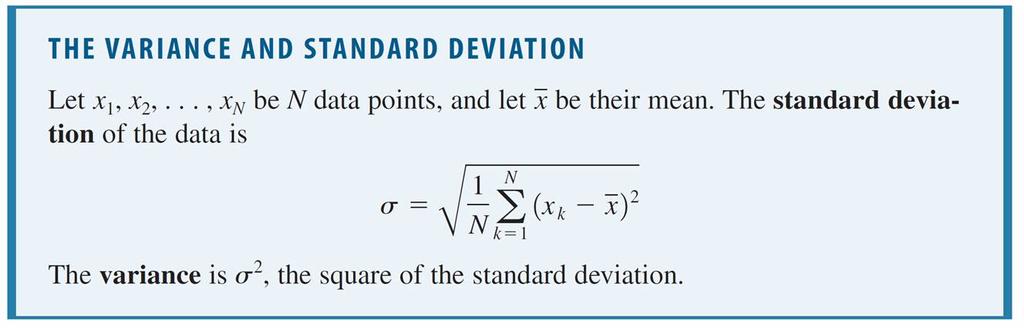 Measures of Spread: Variance and Standard Deviation The most important