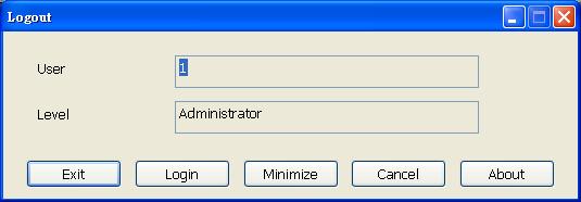 Only the administrator is authorized to access this command. - Click Login to sign-in as a different user. - Click Minimize to reduce the CMS to taskbar button.