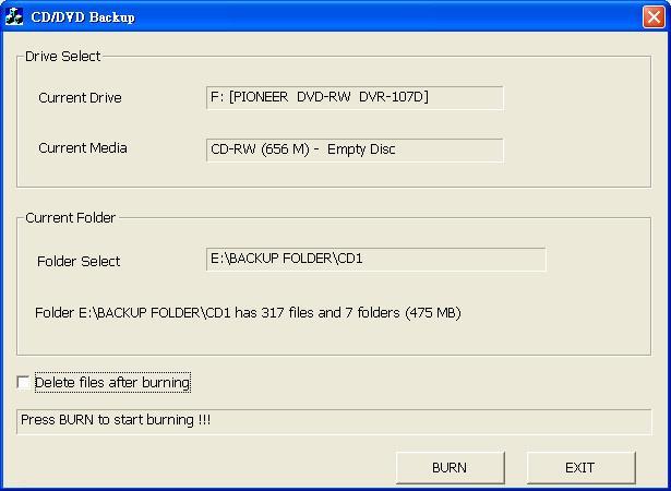 Click to set the path on where to store the backup file. 9. Click to start archiving the selected file. 10. In the Processing dialog box, to stop archiving press Abort.