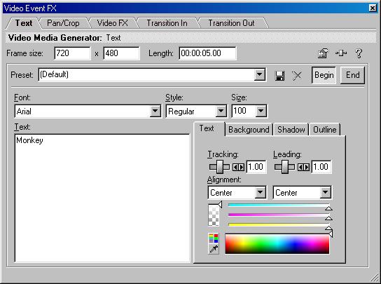 Text 109 Text and titles are typically added to the first video track, initially labeled the Video Overlay track. Visual media files added to the top track appear over media in the second lower track.
