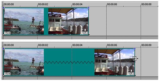 eight seconds. The resulting video will be in slow motion, but the contents (footage) would remain the same. Stretched video has a zigzag line between thumbnails.
