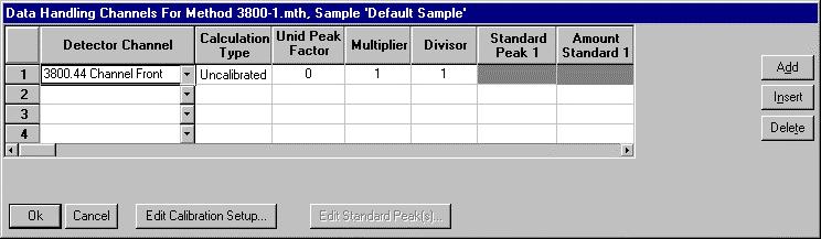 INJECTING A SINGLE SAMPLE Specifying a RecalcList Select specific detector channels here (up to 4). Use these buttons to edit the corresponding sections of the active Method.