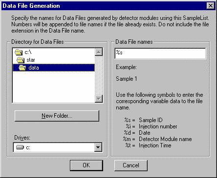 AUTOMATION FILE EDITOR Specifying the Data File Name and Path Specifying the Data File Name and Path Data File names can be up to 255 characters long.