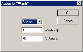 USING THE COMBI PAL AUTOSAMPLER Building CPAL SampleList The Wash command allows you to specify the solvent to