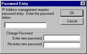 3800 GC CONFIGURATION Using a Password to Protect BOOTP Settings The next time you enter the BOOTP Server dialog box from the Setup Ethernet window, you will be prompted for a password.