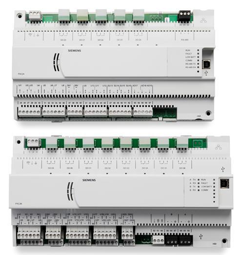 part of the APOGEE Automation System. The controllers are classified as a BACnet Advanced Application Controller (B-AAC) with support for BACnet MS/TP protocol.