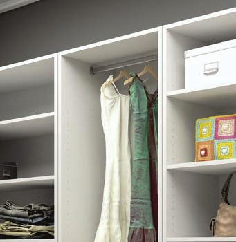drawer, hang or shelving configurations to create the ideal walk-in wardrobe storage solution.