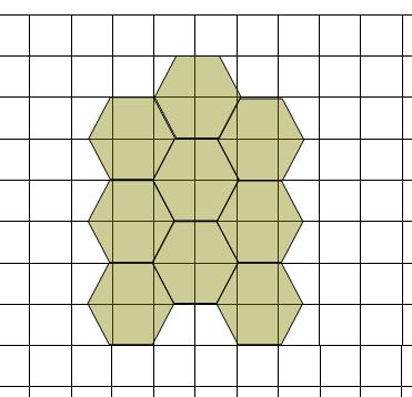 c) On the grid below draw how this shape tessellates.