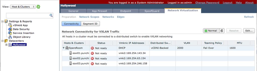 X/16 segment, unless a DHCP server is accessible on the network segment used for the VXLAN.