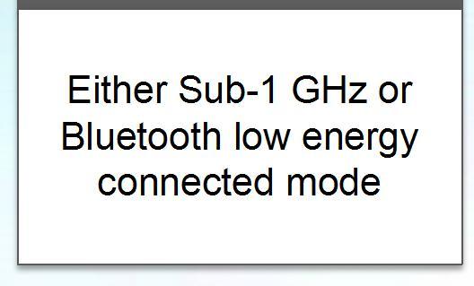 Either Sub-1 GHz or Bluetooth low energy