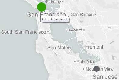 To expand a location group indicator: On the map, click the multiple site indicator.
