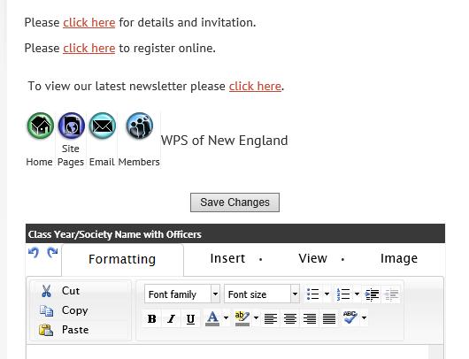 You are now free to edit your webpage as you would a Word document. Be sure to click Save Changes when you are done editing.