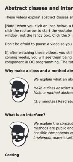 Before Next Lecture 4 Follow the tutorial on abstract classes and interfaces, and watch less than 13 minutes of videos.
