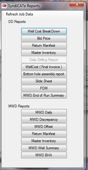 MWD Reports Click on Print a Report from SyndiCATe