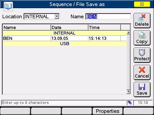 2 Working with the Instant Pilot Sequence - Automating Analyses Deletes a sequence Copies a sequence Protect/unprotect the sequence Exits this screen Saves the settings leaves the screen Figure 76