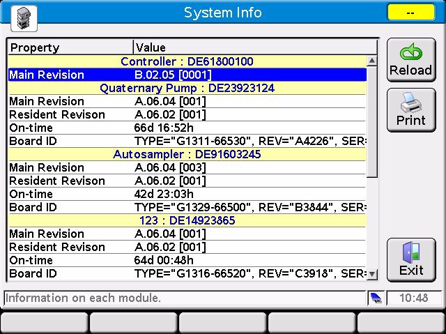 Start-up Information 1 System Information System Information To gather information about the Instant Pilot and the Agilent modules, press the Details button from the Welcome screen.