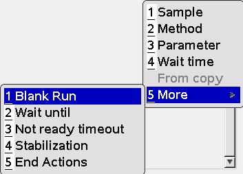 Start-up Information 1 Sequence Information Table 7 Sequence - Functions of Keys Button Description Edit Insert inserts a new line with an actions from a menu (for details refer to Instant Pilot s