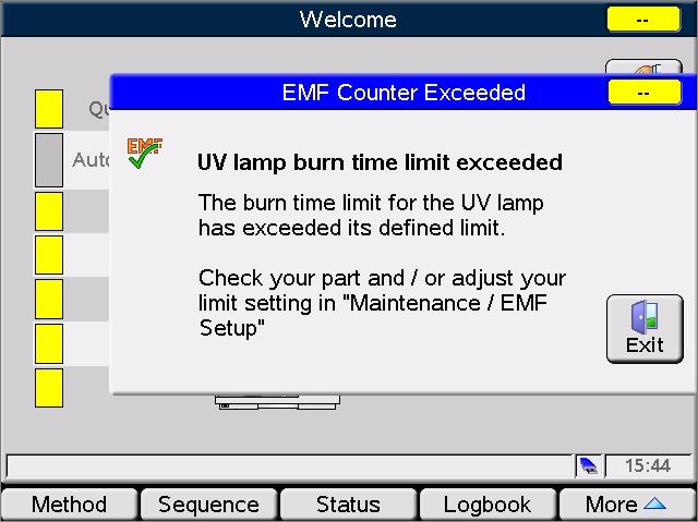 Start-up Information 1 Maintenance Information Early Maintenance Feedback (EMF) In case you have set the EMF limits and