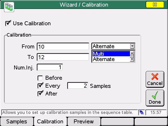 Figure 71 Sequence Wizard - Adding Samples Information See Figure 73 and Figure 73 on page