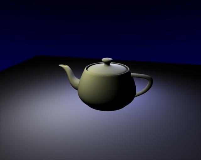 An overexposed teapot. Range: 2.0. Range: 0.5. Range: 2.0, Exposure: 0.3.