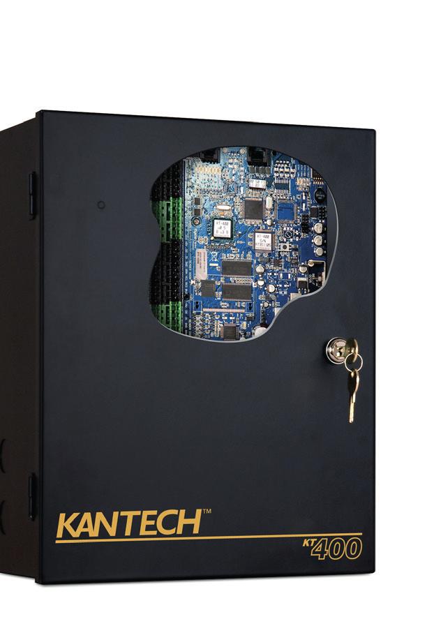 Controllers KT-400 Four Door IP Controller Four Doors Controller KT-400 is an Ethernet-ready four-door controller that provides 128- bit AES encrypted communication with the EntraPass system and is a