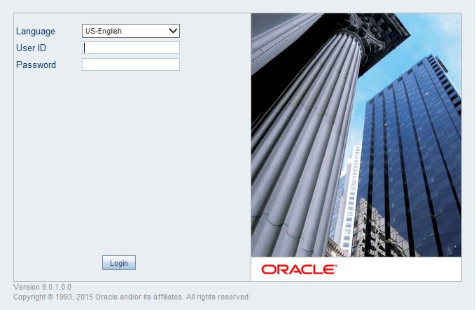 Logging into the Oracle Financial Services Enterprise Modeling Application Chapter 3 Getting Started Figure 3. Oracle Financial Services Enterprise Modeling Application Login Page 2.