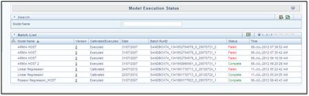 Model Execution Status Chapter 7 Managing Modeling ##Model Input--> Enter the object names you want to map the fitted output. ##Model Output--> Enter the object names you want to persist.