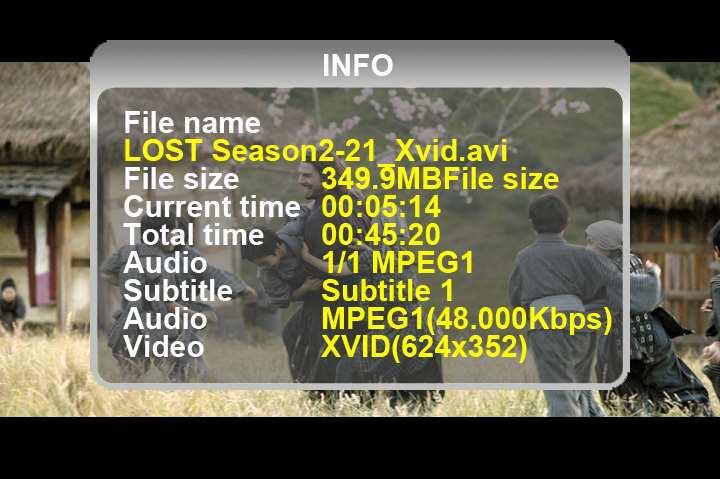 Checking information of playing file In playing movie file, press