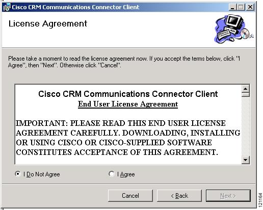 Cisco CRM Communications Connector for Cisco CallManager Express Installing Cisco CCC for Cisco CME Step 3 On the License