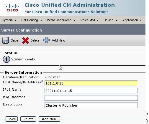 Chapter 3 v6 Support in Cisco Unified Communications Devices Cisco Unified Communications Configuration Parameters and Features for v6 v6 Address Configuration for Unified C Once you have configured