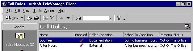 Choosing the priority of a call rule TeleVantage handles incoming calls according to the priority of your call rules. The call rules in the Call Rules view are ordered from the top down.