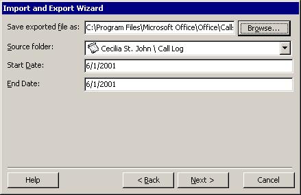 Exporting the Call Log You can export your Call Log to a.csv file that can be read and analyzed in a spreadsheet program such as Microsoft Excel. 1. Choose File > Import and Export.