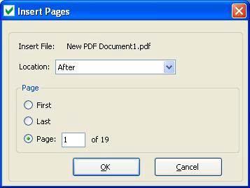 3.10.3 Insert Pages To insert pages into the opened PDF document, go to Tools Manipulate Pages Insert Pages.