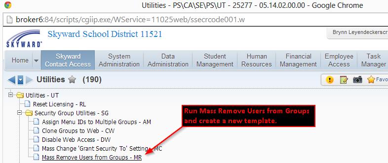 Step 4: LDAP Group Maintenance: Mass Remove Users from Groups (optional) Skyward created a utility for districts who want to move from the